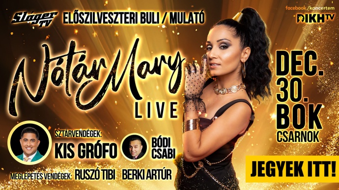 Nótár Mary LIVE a BOK Csarnokban! Jegyek itt!